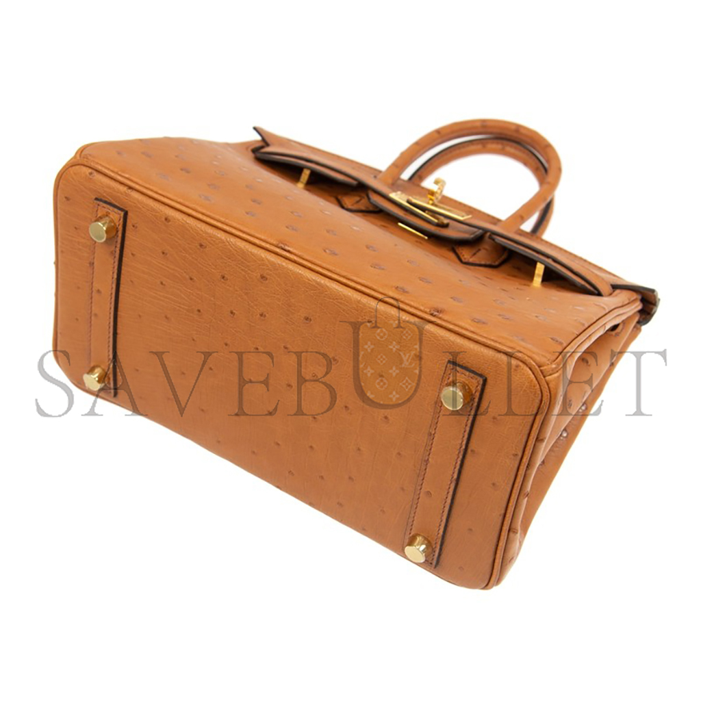 H**mes master birkin 30 ostrich leather earthy yellow gold buckle h041933ck69 (30*22*16cm)